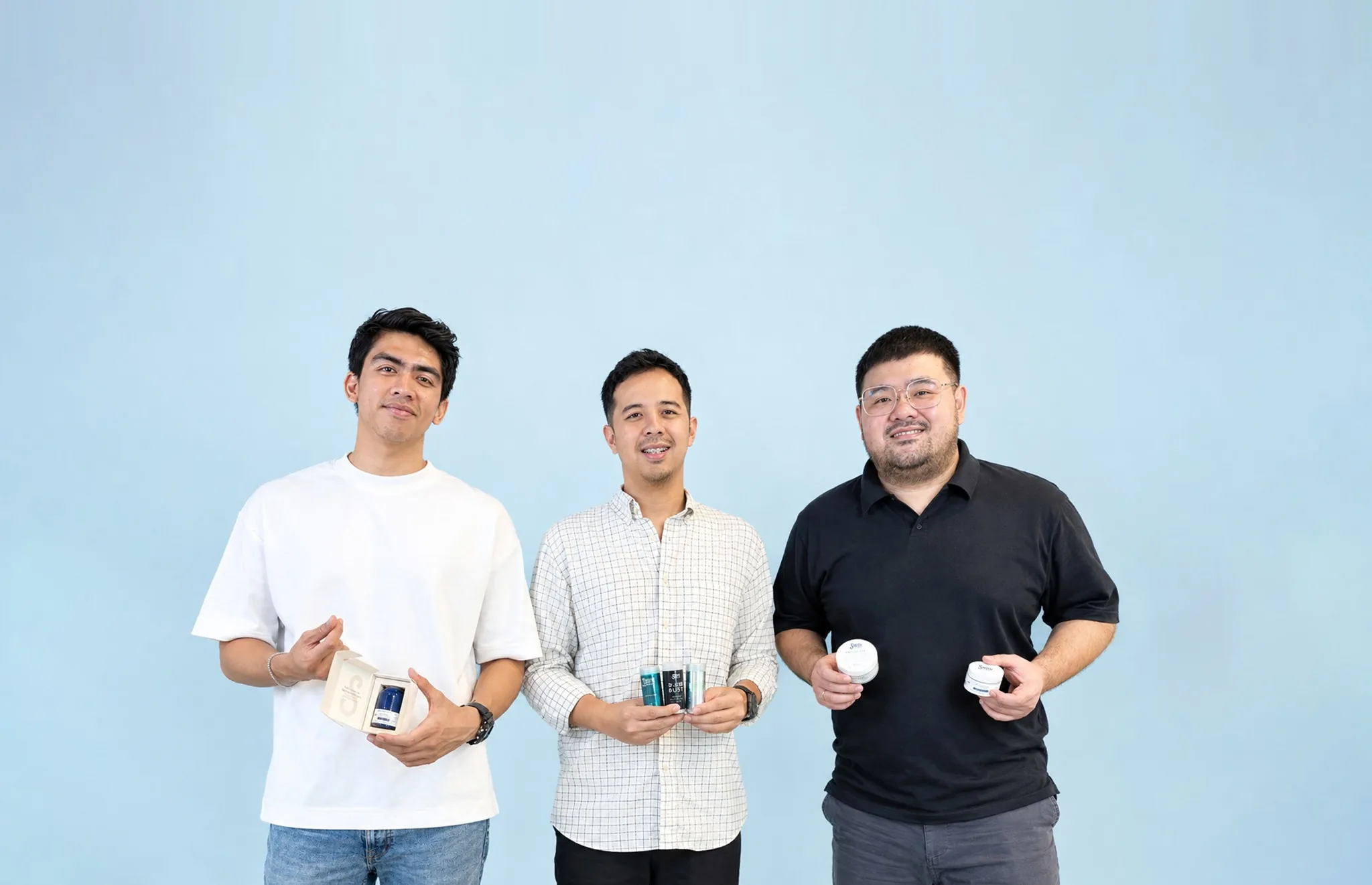 Emyranza, Founder SMITH, with Tri Putra Salim and Darmanto Odwin, Co-founders SMITH, on partnering with Martha Tilaar Group